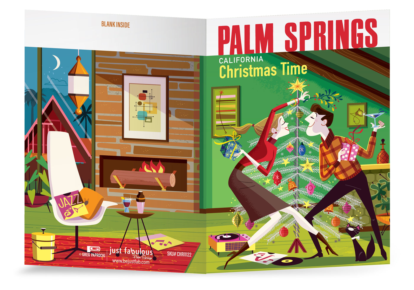 Palm Springs Christmas Time Blank Card