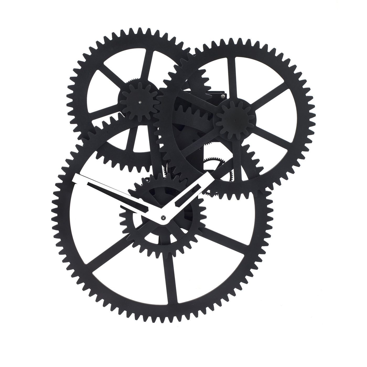 Triple Gear Wall Clock - Black clock