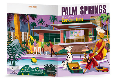 Palm Springs Cocktail Time Blank Greeting Card