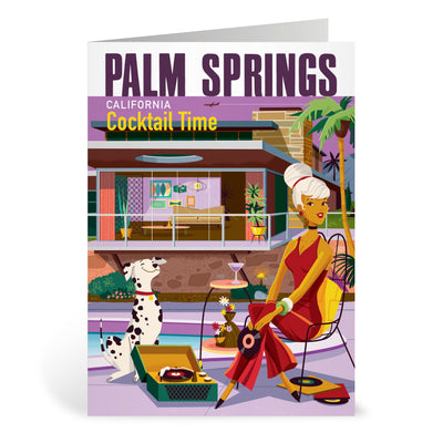 Palm Springs Cocktail Time Blank Greeting Card