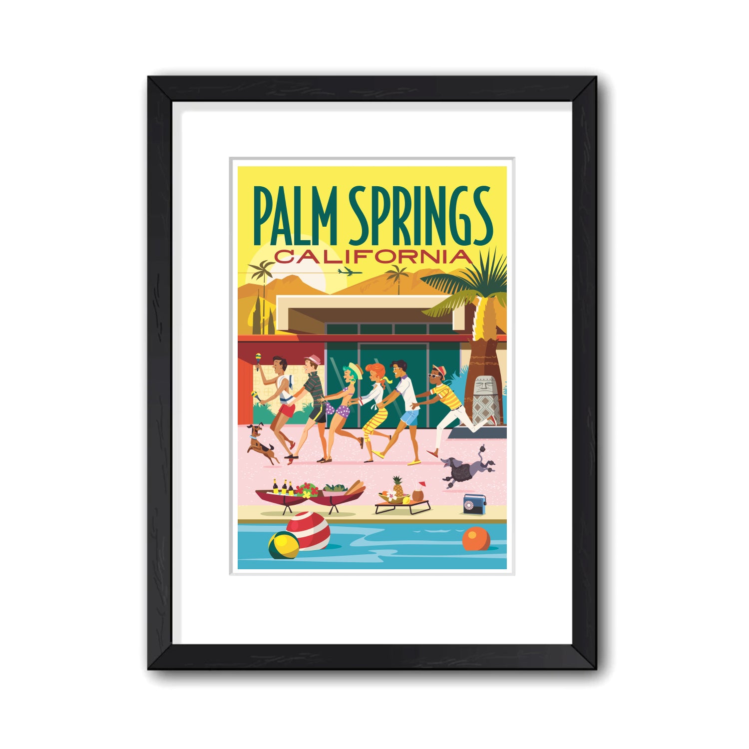 Print: Conga 13" x 19" (Framed) - Just Fabulous Palm Springs
