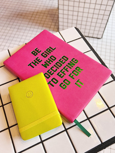 Smiley Mini Pocket Journal - Lime