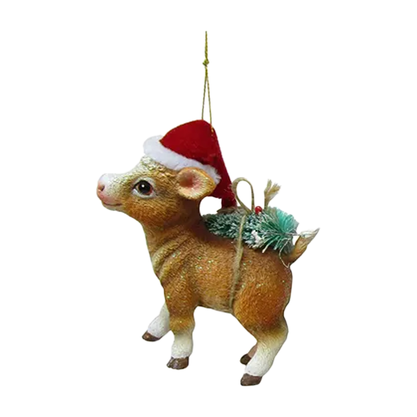 Festive Farm Animal Ornament - Cow