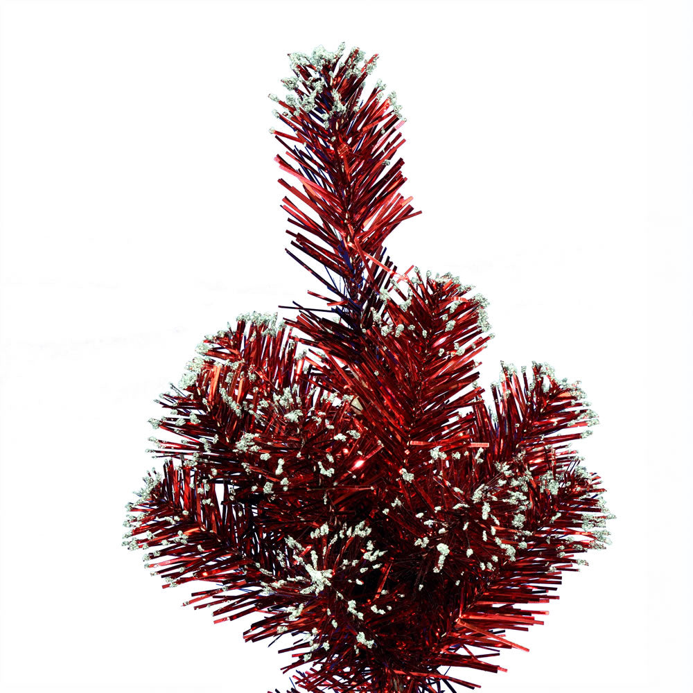 Unlit Dark Red Tinsel Tree - 2' x 16"