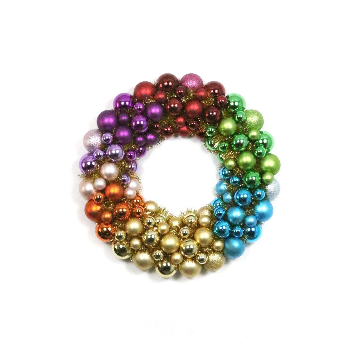 Rainbow Ball Encrusted Wreath - Medium