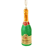 Glittered Champagne Bottle Ornament - Green - Just Fabulous Palm Springs