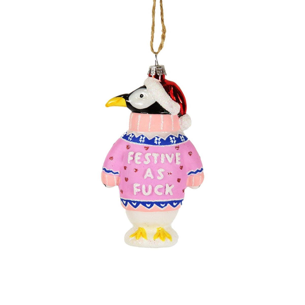 Festive AF Sweater Penguin Ornament