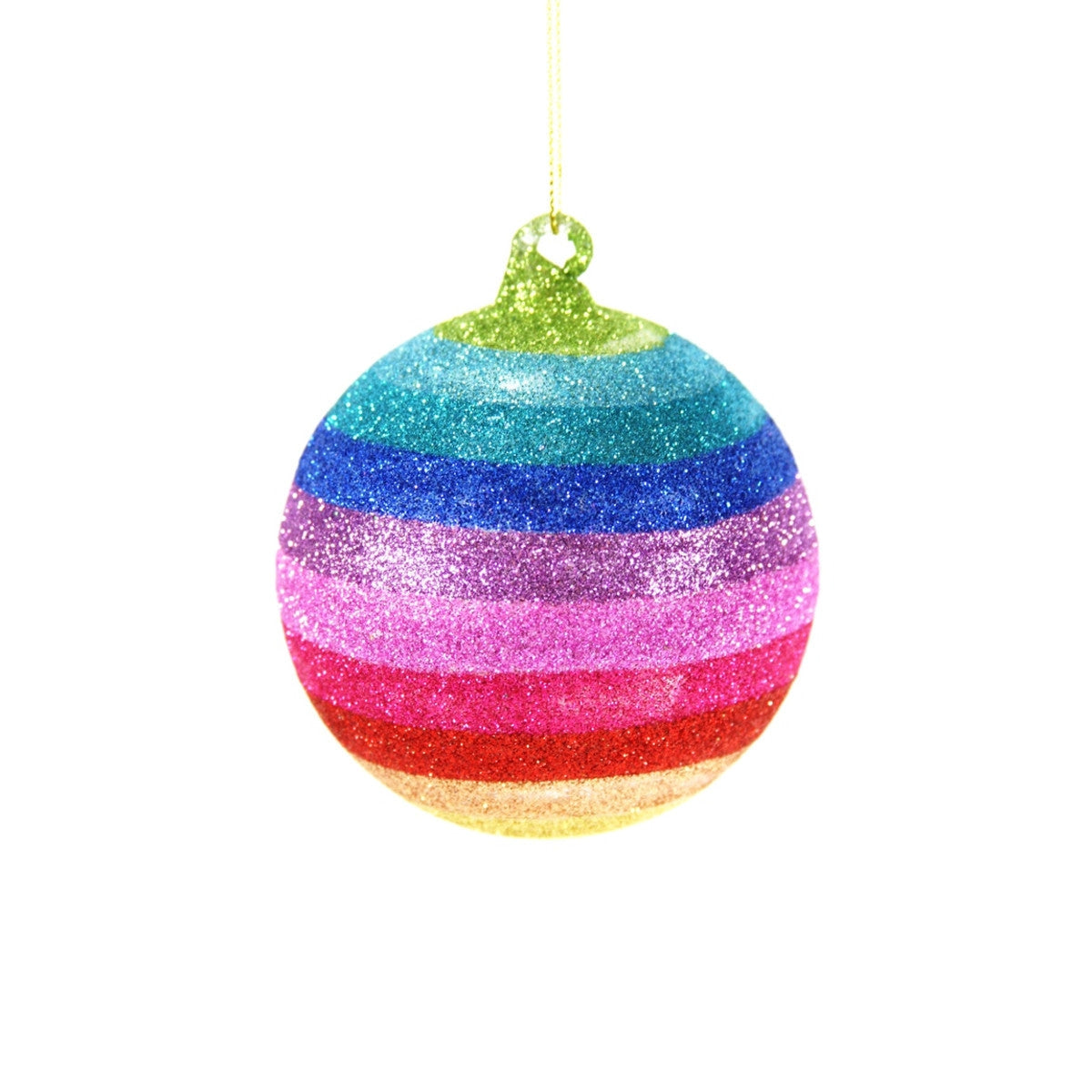 Rainbow Glitter Ball Ornament - Large