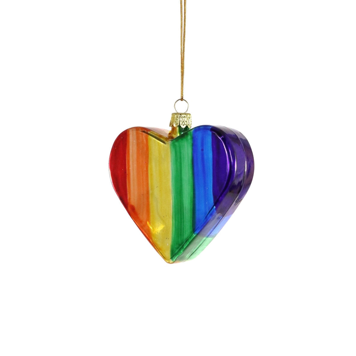 Rainbow Heart Ornament - Small