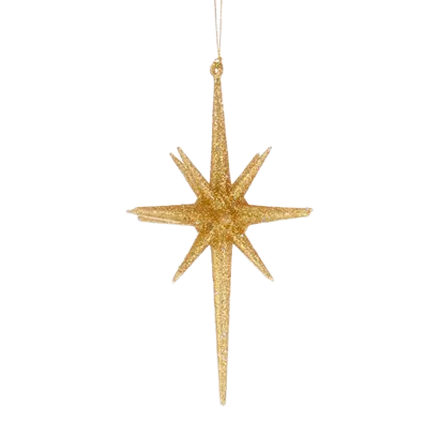 Mid-Century Glitter Starburst Ornament - Gold