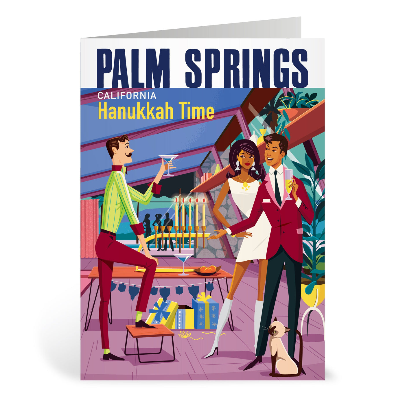 Palm Springs Hanukkah Time Blank Card