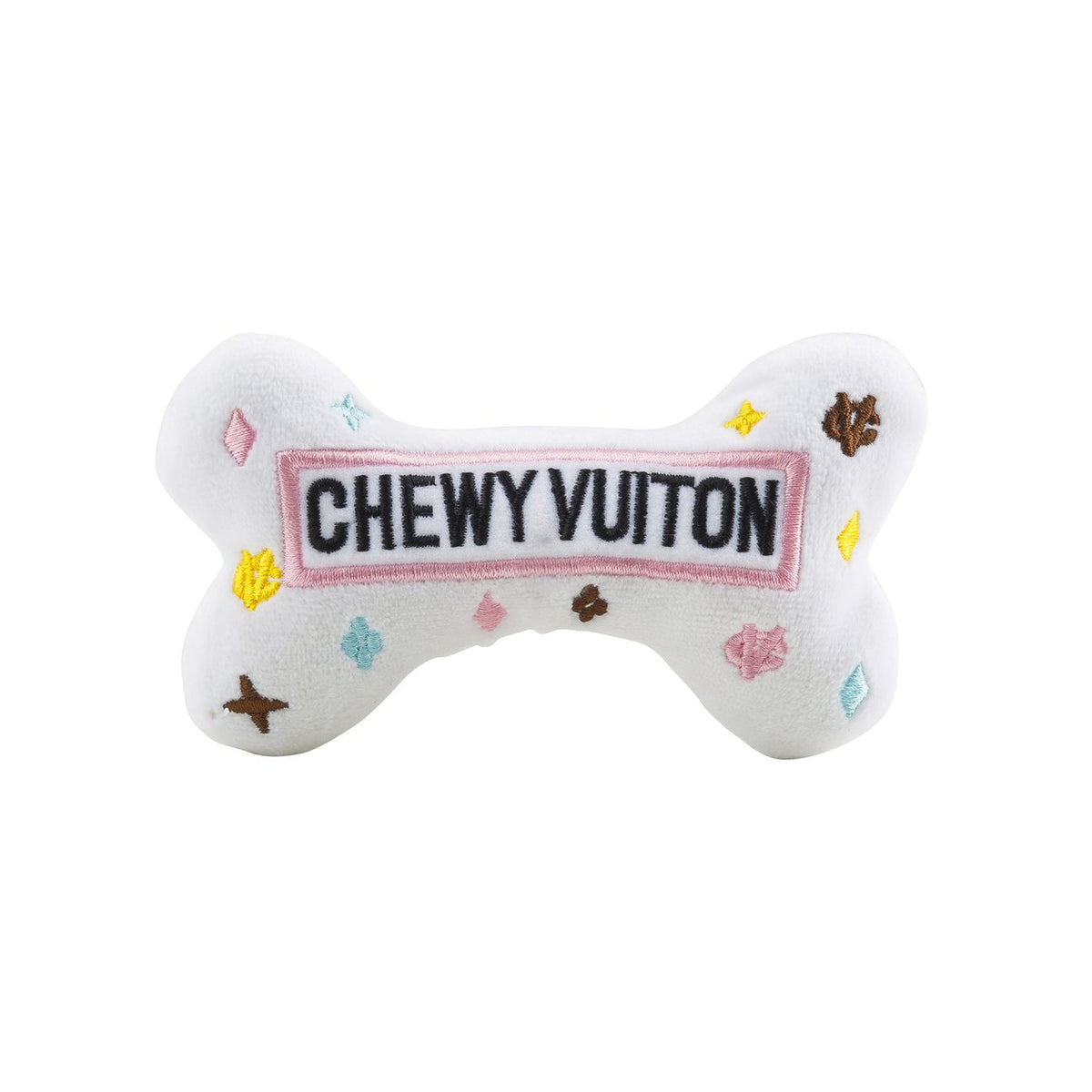 White Chewy Vuiton Bone Toy Large - Just Fabulous Palm Springs