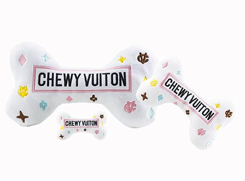 White Chewy Vuiton Bone Toy Large - Just Fabulous Palm Springs