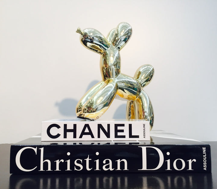 Ceramic Dog Bank  - Gold 12"