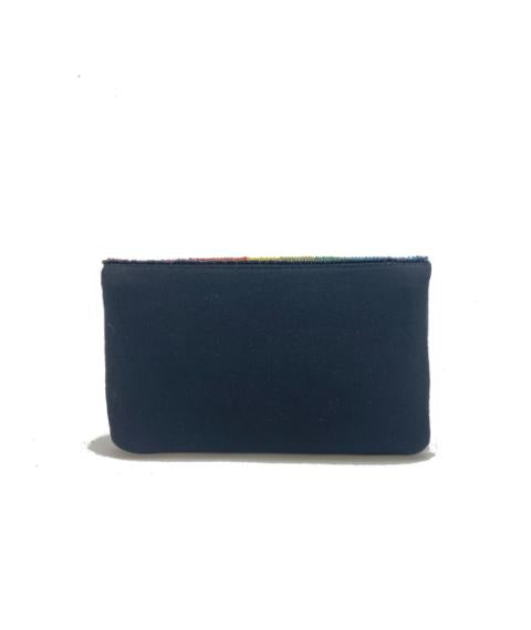 Striped Rainbow Mini Beaded Clutch