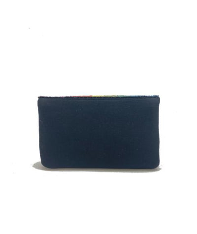 Striped Rainbow Mini Beaded Clutch