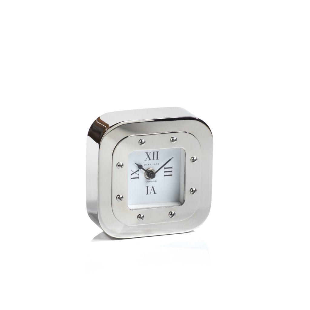 Mark Lane Table Clock - Nickel - Large