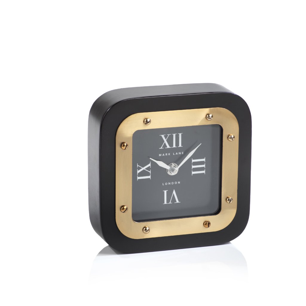 Mark Lane Table Clock - Black/Gold - Large