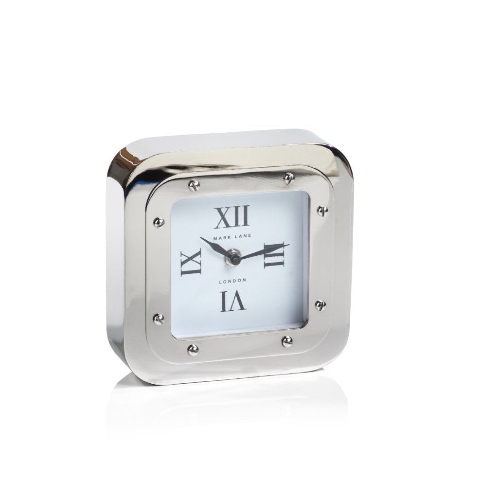 Mark Lane Table Clock - Nickel - Large