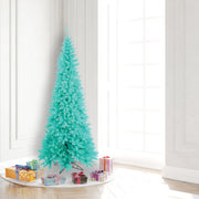 Aqua Slim Fir Tree - 4.5'x24" Pre-Lit with 200 Aqua Dura-Lit LED Italian Style Lights - Just Fabulous Palm Springs