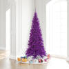 Purple Slim Fir Tree - 7.5' x 40" Pre-Lit with 500 Purple Dura-Lit LED Italian Style Lights