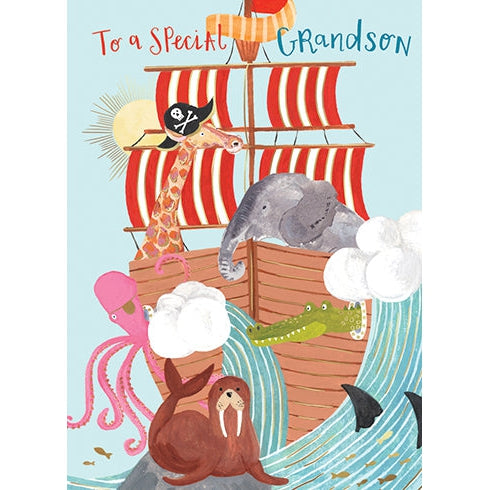 Pirate Ship Grandson Birthday Card