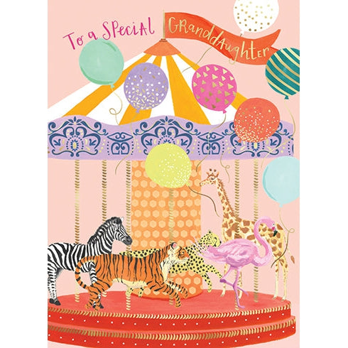 Carousel Granddaughter Birthday Card
