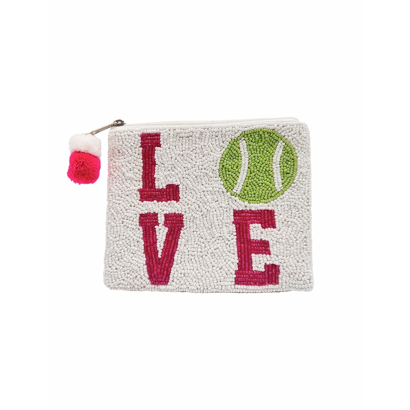 Tennis Love Beaded Coin Pouch