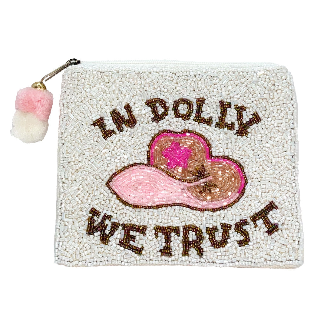 In Dolly We Trust Beaded Coin Pouch