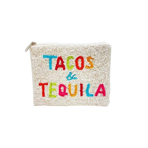 Tacos & Tequila Beaded Coin Pouch