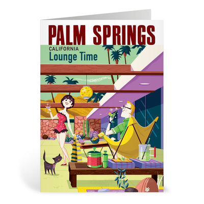 Palm Springs Lounge Time Blank Greeting Card