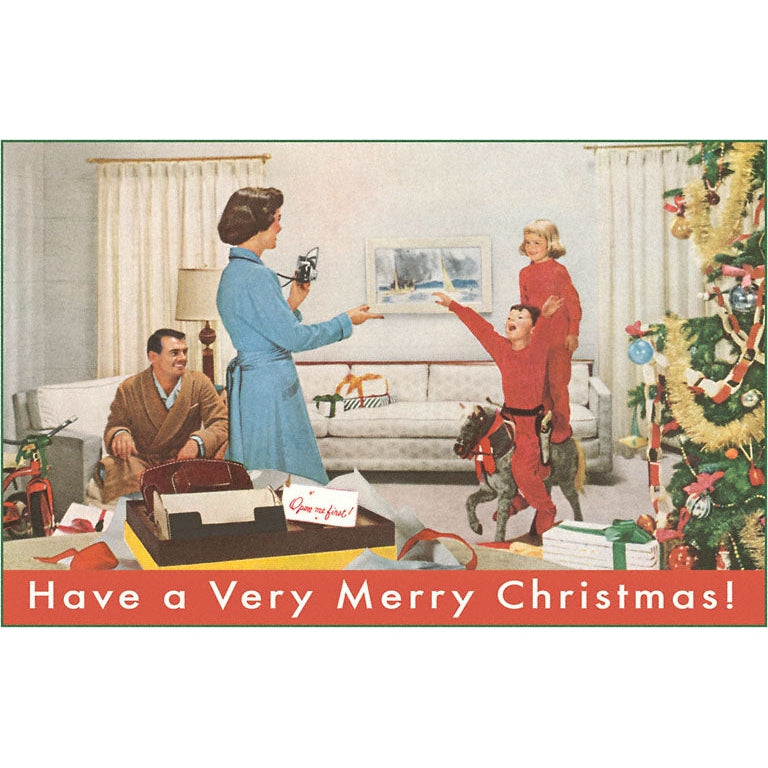 Fifties Christmas Morning Holiday Greeting Card