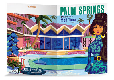 Palm Springs Mod Time Blank Greeting Card