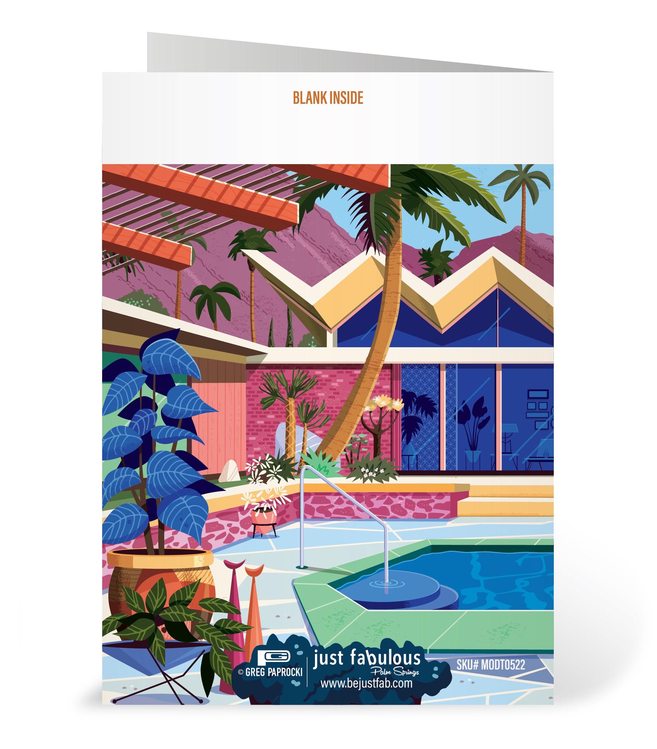 Greeting Card: Mod Time - Just Fabulous Palm Springs