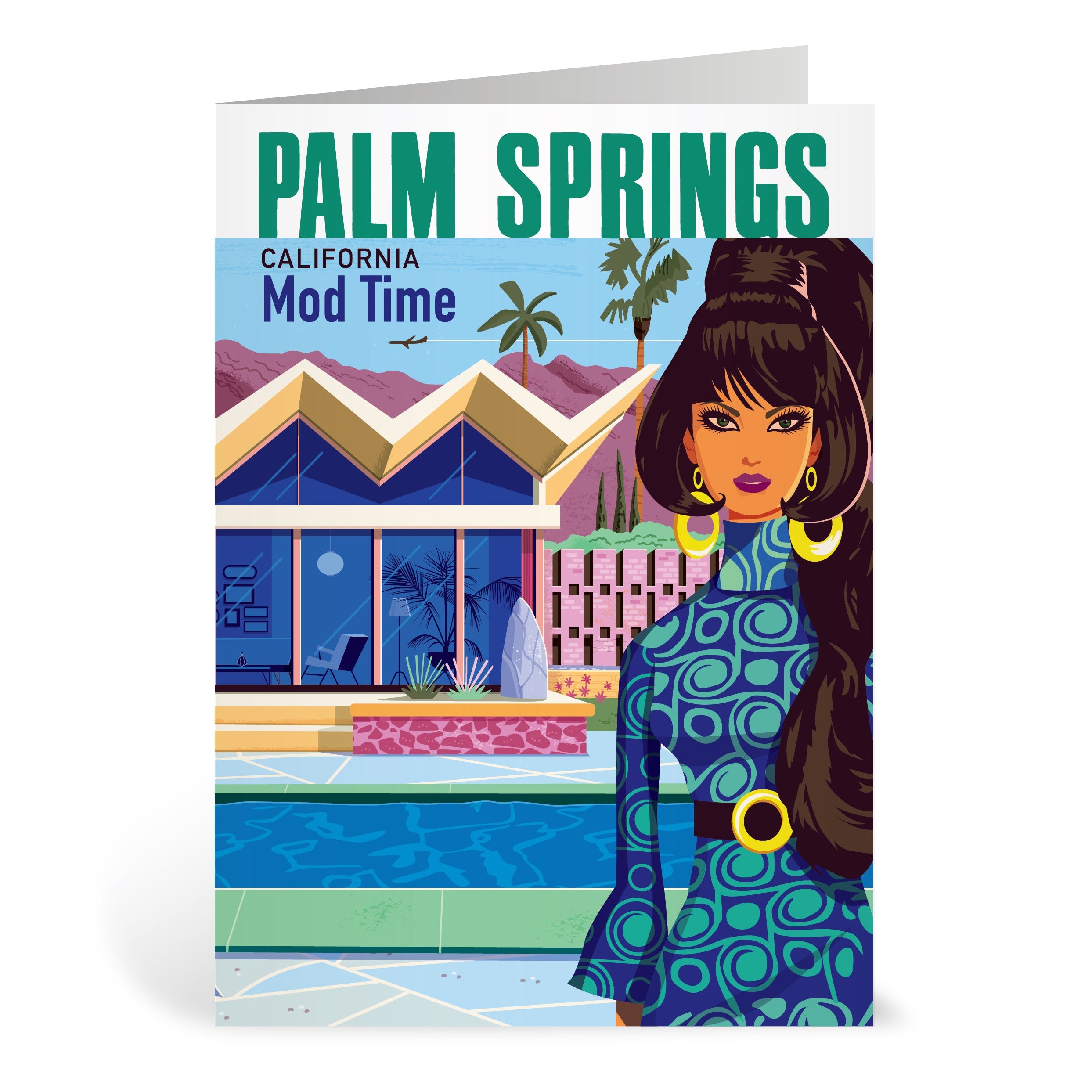 Greeting Card: Mod Time - Just Fabulous Palm Springs
