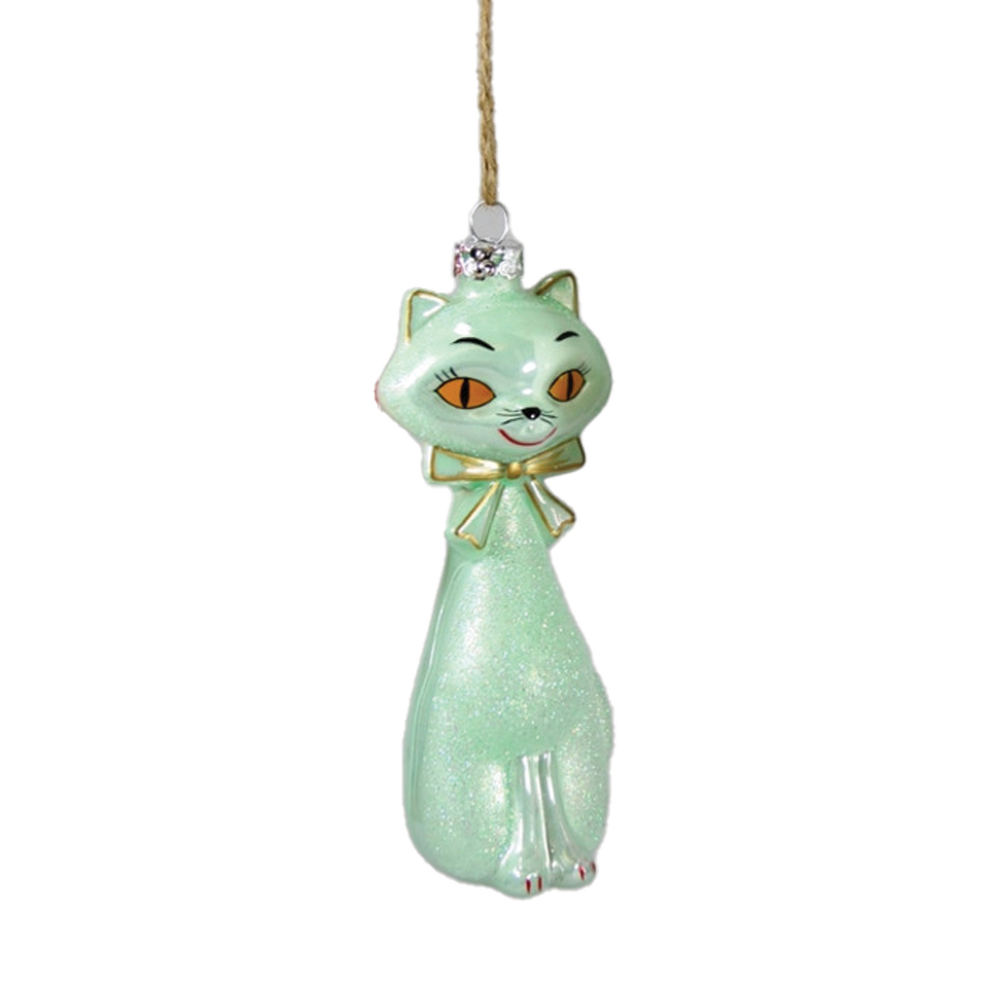 Kitschy Kitten Ornament - Mint