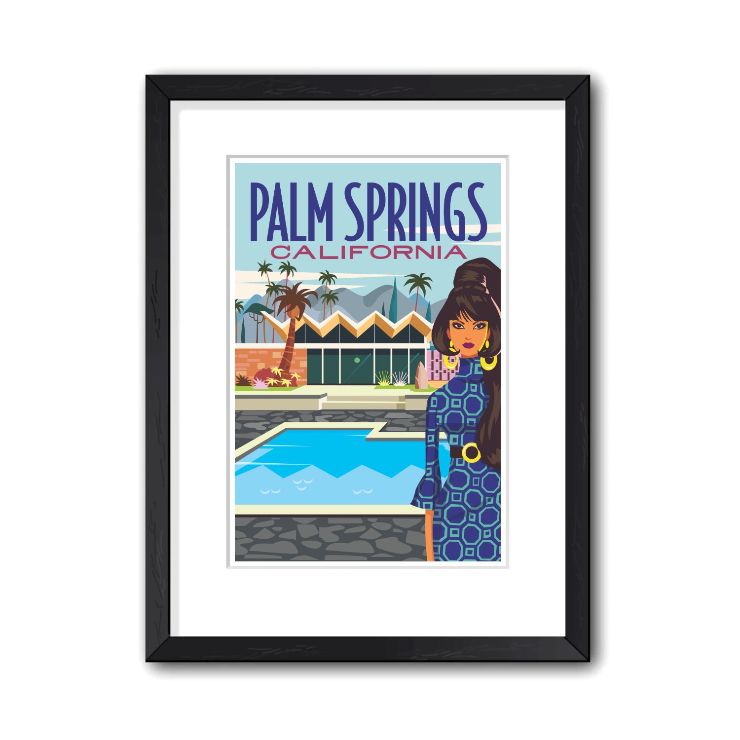 Print: Mod Gal 20" x 30" (Framed) - Just Fabulous Palm Springs