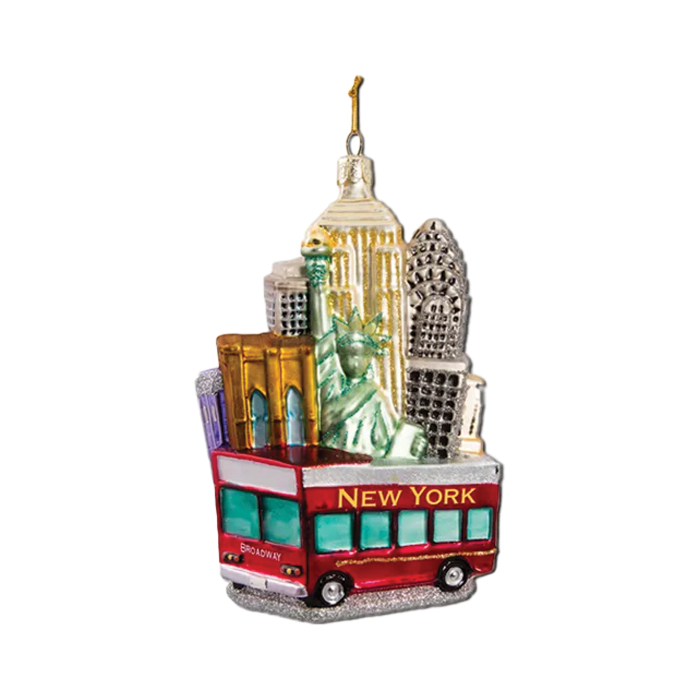 New York Cityscape Glass Ornament