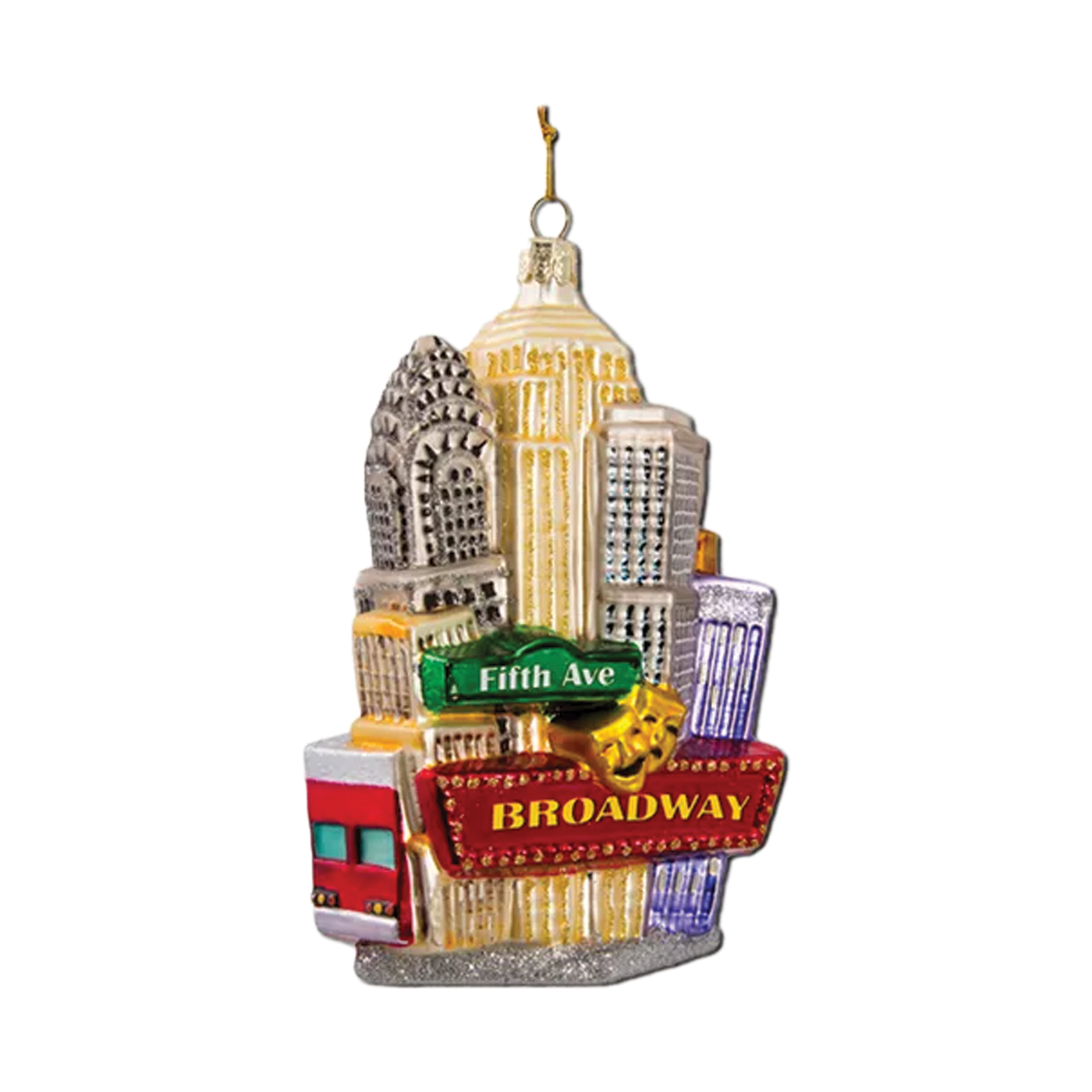 New York Cityscape Glass Ornament