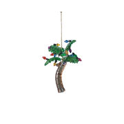 Glass Palm Tree with Bulbs Ornament - Long Thin Palm Fronds