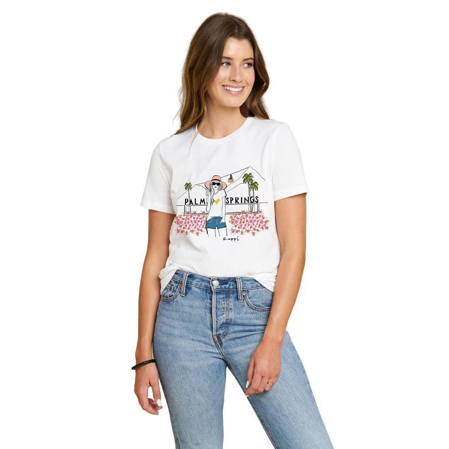 Tramway Short Sleeve T-Shirt-White - Just Fabulous Palm Springs