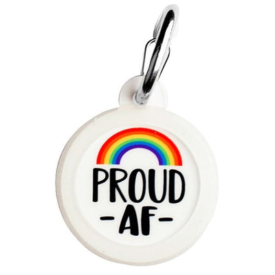 Pride Proud AF White Pet Tag