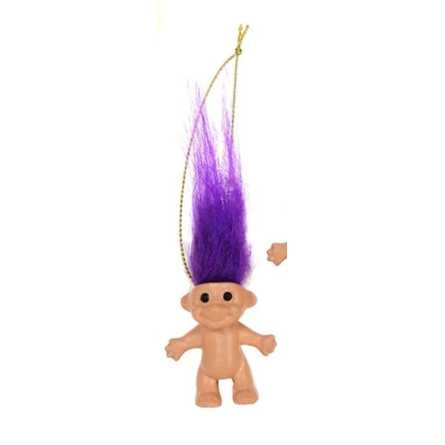 Tiny Troll Ornament - Purple