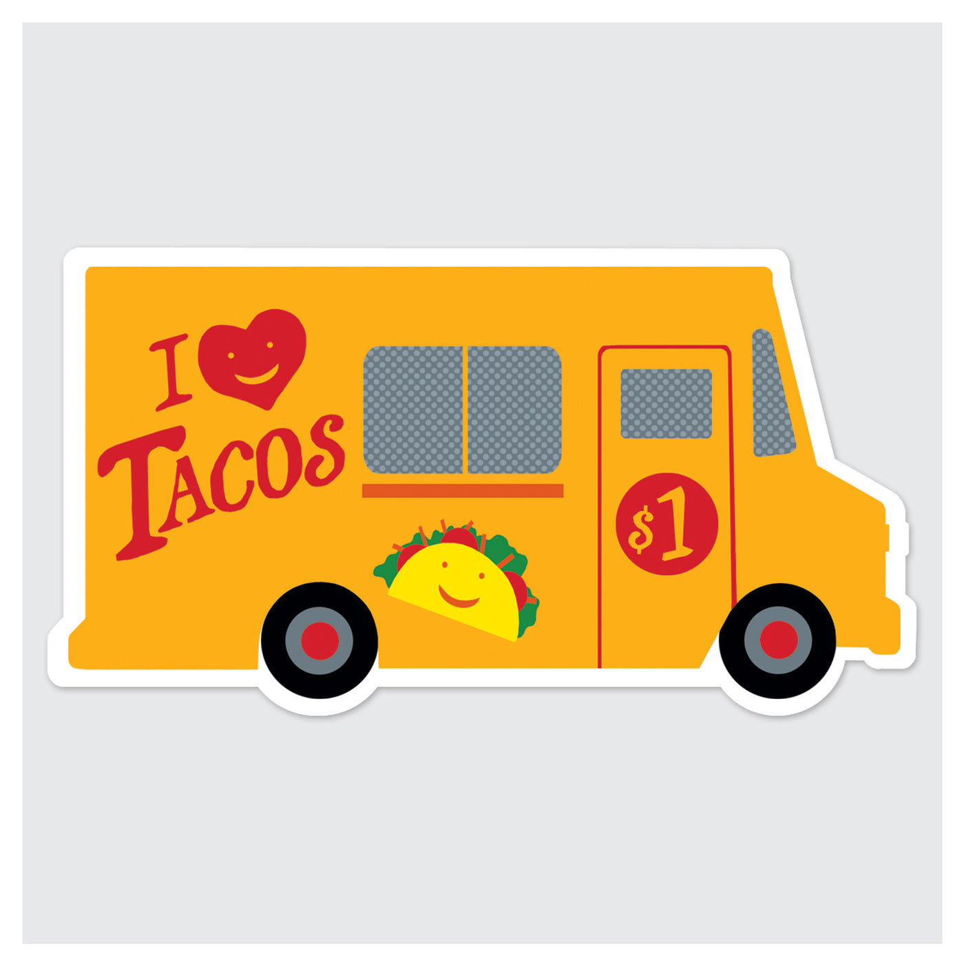 Sticker - I Love Tacos Taco Truck