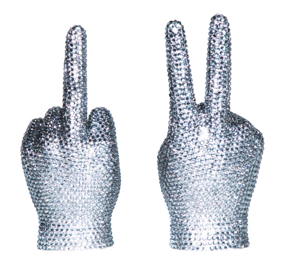 Rhinestone Peace Sign Tabletop 8" Tall - Just Fabulous Palm Springs