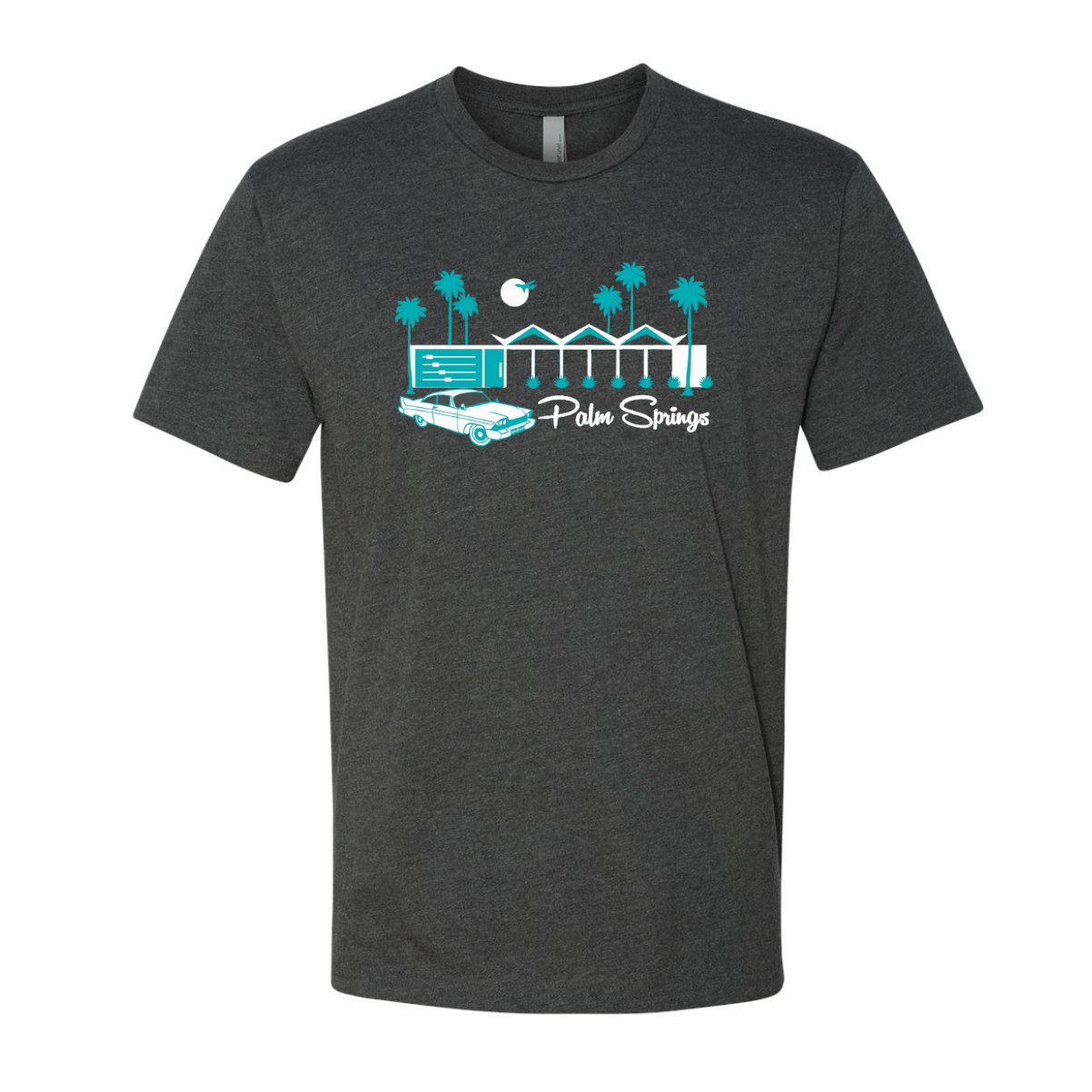 Zig Zag  Unisex Crew Neck T-Shirt - Charcoal/Teal - Just Fabulous Palm Springs