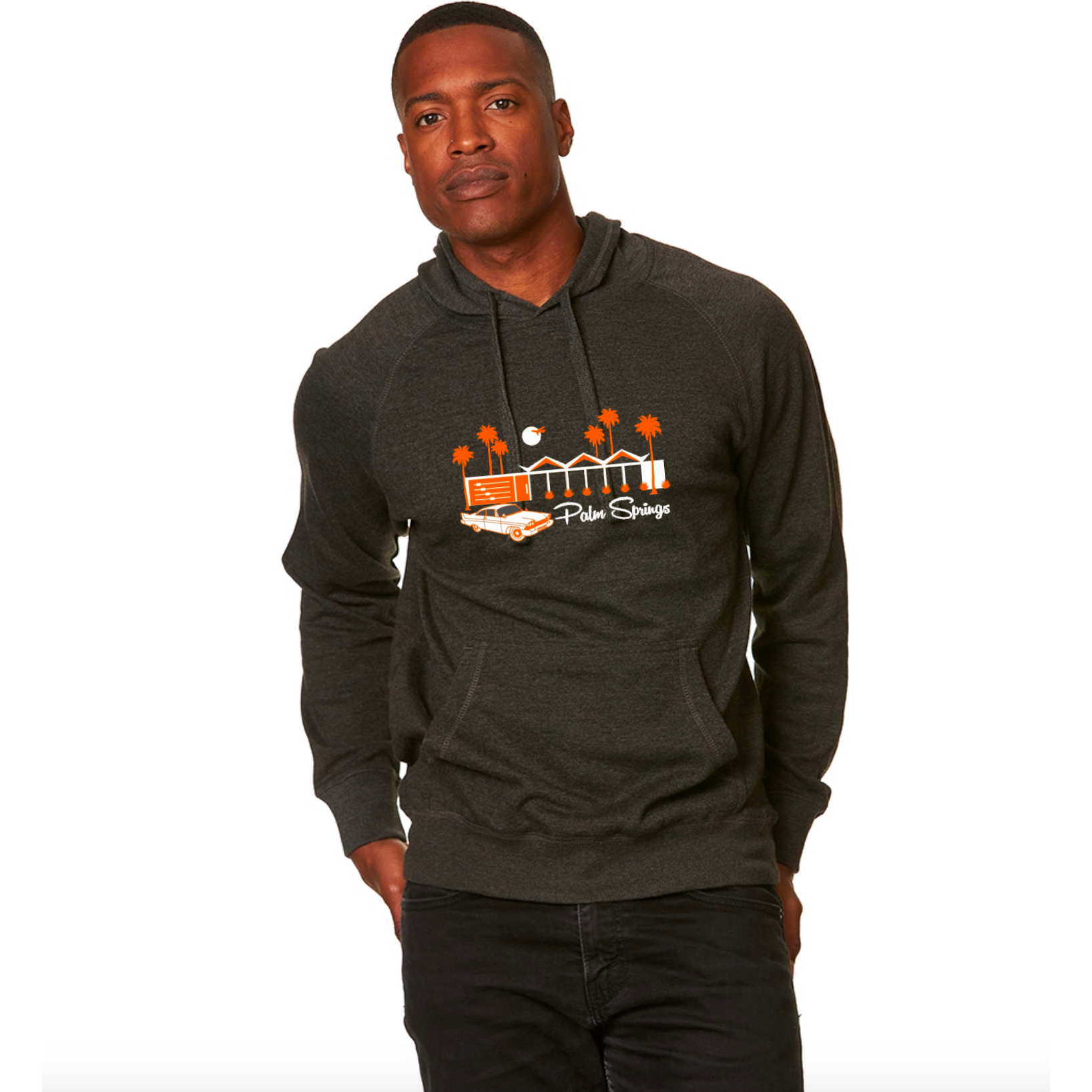 Zig Zag Hoodie - Charcoal/Orange 2021 - Just Fabulous Palm Springs