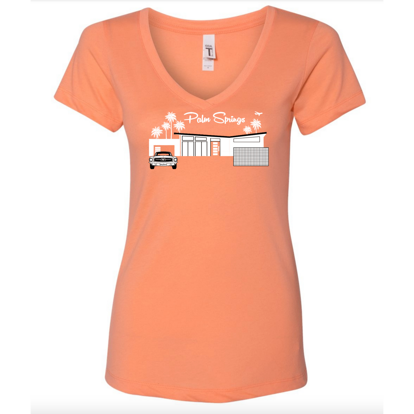 Twin Palms Ladies' V-Neck T-Shirt - Light Orange 2022