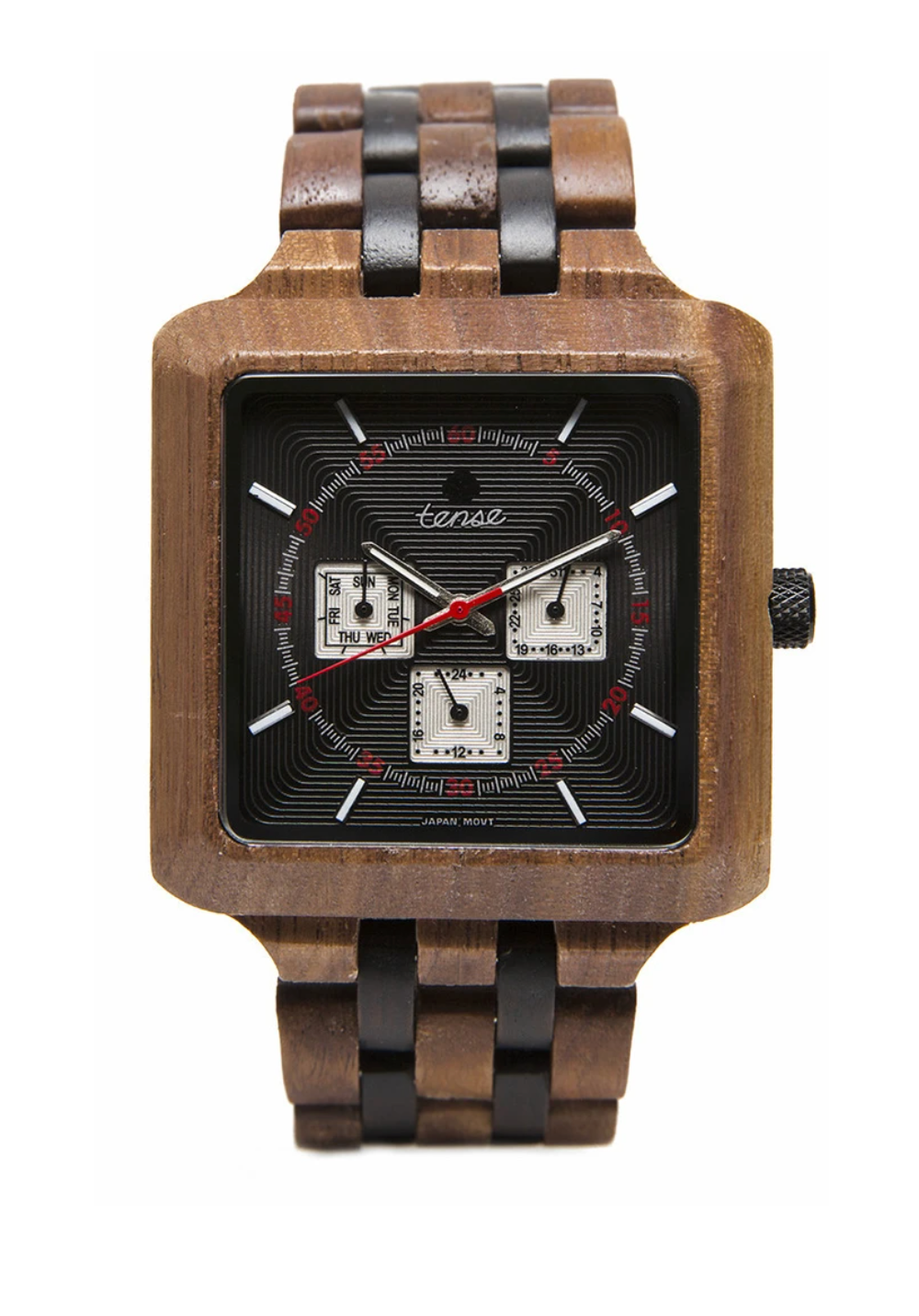 Chinook Wristwatch - American Walnut & African Leadwood Band