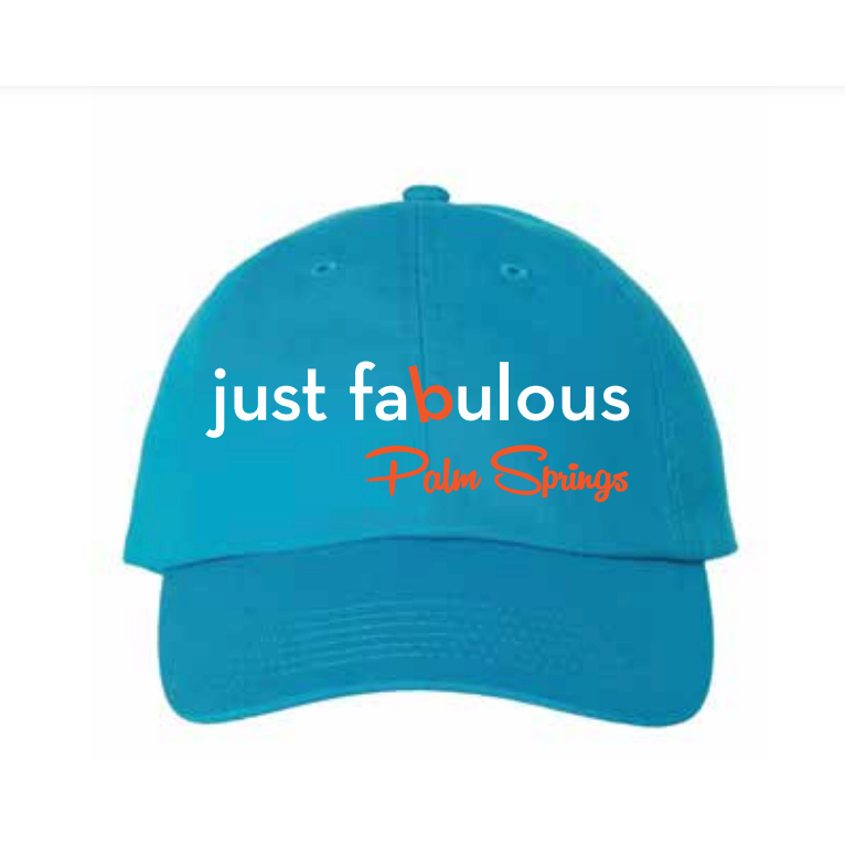 Just Fabulous Embroidered Cap - Neon Blue - Just Fabulous Palm Springs